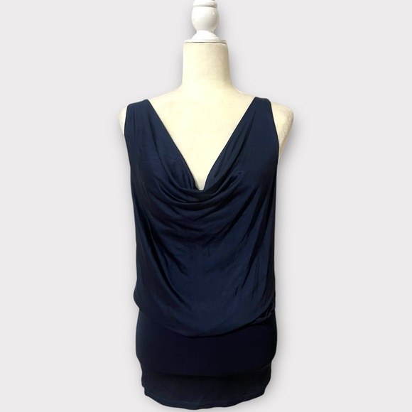 DVF Diane Von Furstenberg Navy Blue Hermia Top 4 - Picture 3 of 8